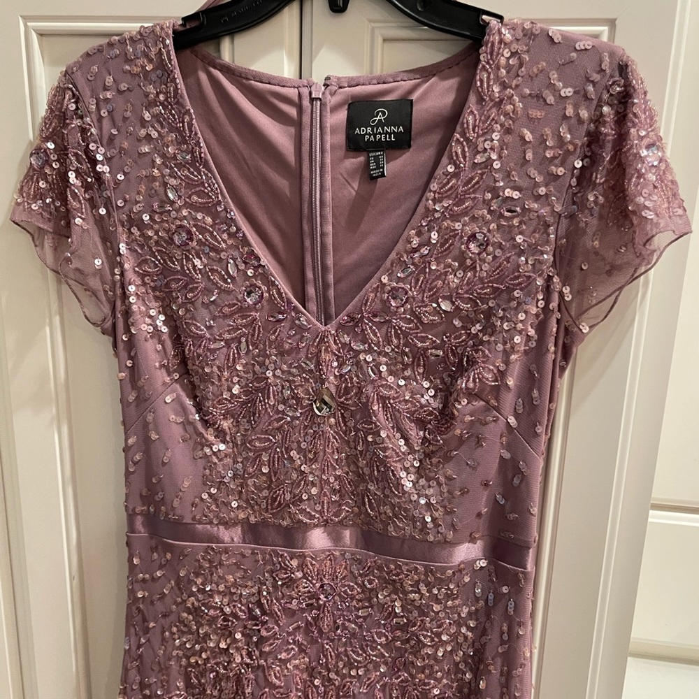 Adrianna Papell Lavender Sequin Gown